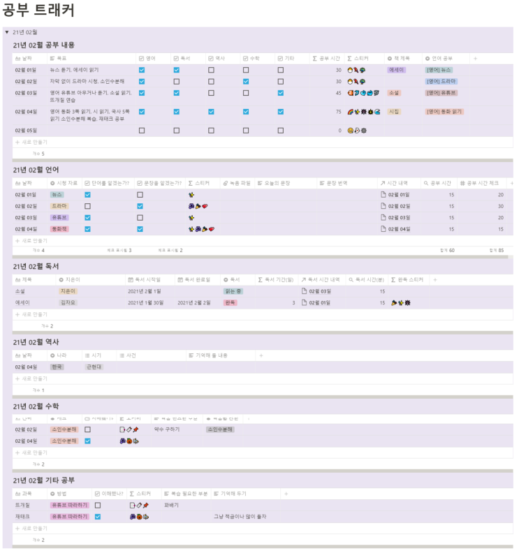 노션 공부 트래커 템플릿 공유 1탄 노션 공부 트래커 템플릿 공유 1탄