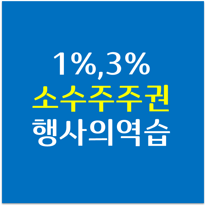 주주의 권리 - 1%, 3% 소수주주권 행사의 역습