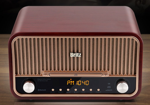  클래식한 감성 브리츠 레트로 블루투스 스피커 BZ-T7800