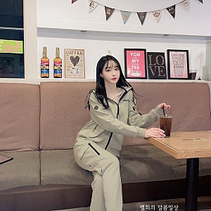 디스커버리 여성 트레이닝세트 조거팬츠 + 후드집업 깔끔하고 편해
