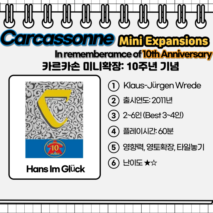  Carcassonne Minis #2. In rememberance of  10th Anniversary / 카르카손 미니 확장 2부: 10주년 기념 확장들