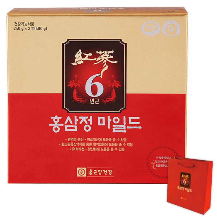 인기 급상승인 종근당건강 6년근 홍삼정 마일드, 240g, 2병(로켓배송) ··· 인기 급상승인 종근당건강 6년근 홍삼정 마일드, 240g, 2병(로켓배송) ···