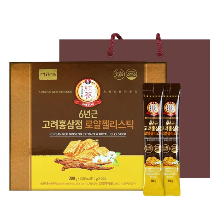 많이 찾는 정원삼 6년근 고려홍삼정 로얄젤리스틱 + 쇼핑백, 10g, 30포(로켓배송) 좋아요 많이 찾는 정원삼 6년근 고려홍삼정 로얄젤리스틱 + 쇼핑백, 10g, 30포(로켓배송) 좋아요