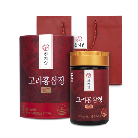 가성비갑 천지양 6년근 고려 홍삼정 골드 + 쇼핑백 세트, 240g, 1세트(로켓배송) 추천합니다