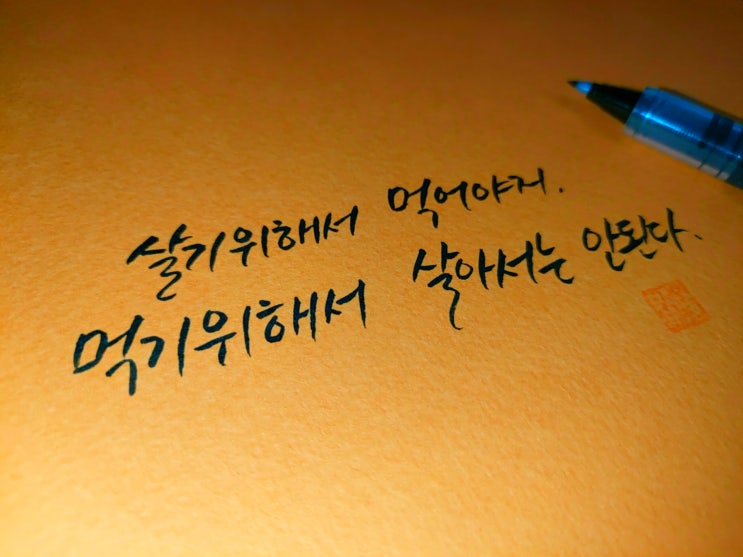  음식에 대한 명언 손글씨 모음