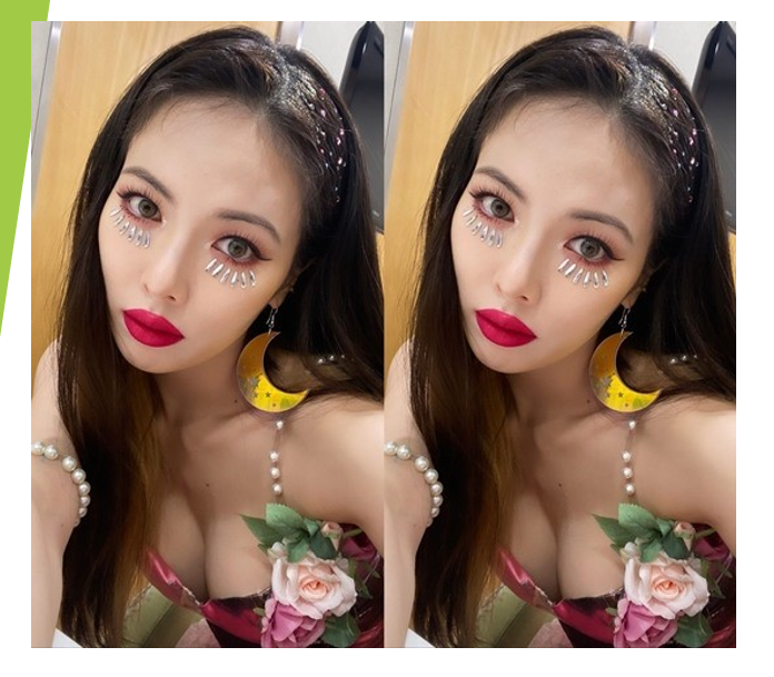  가슴골 노출 파격의상으로 섹시미 폭발한 현아