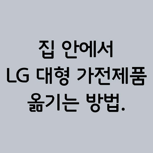  집 안에서 LG 대형 가전제품 옮기는 방법.