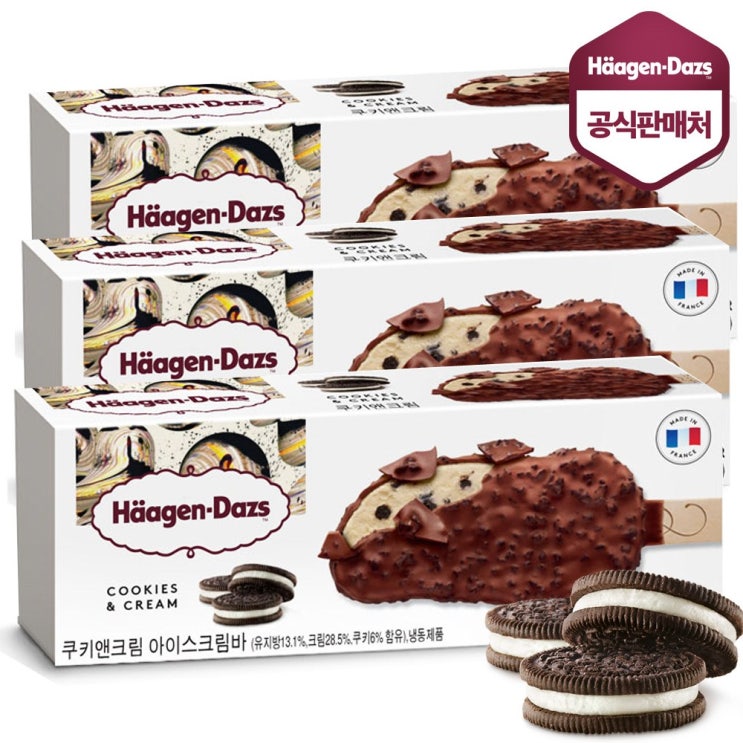 많이 팔린 하겐다즈 아이스크림 스틱바 쿠키앤크림 X 3개, 단일상품 ··· 많이 팔린 하겐다즈 아이스크림 스틱바 쿠키앤크림 X 3개, 단일상품 ···