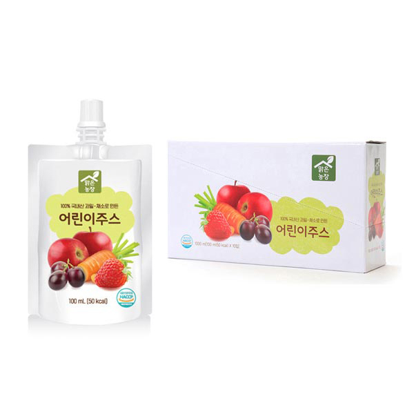 잘나가는 맑은농장 어린이주스 100ml, 사과 + 딸기 + 당근 + 포도 혼합맛, 10개입(로켓배송) 추천해요