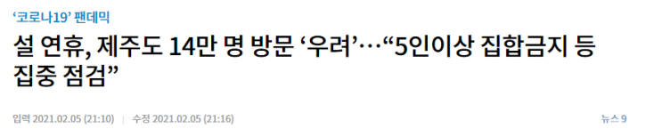 2021년 설날, 설날 전 종류, 설날 5인이상 금지, 설날전 종류