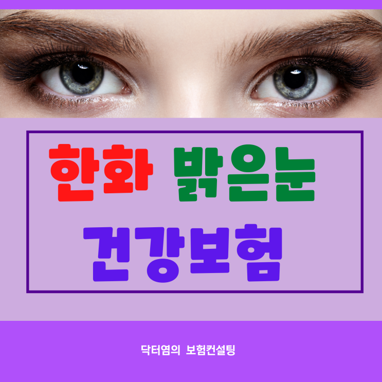  한화 밝은눈건강보험 장점과 48세 남자 보험료와 보장내용은