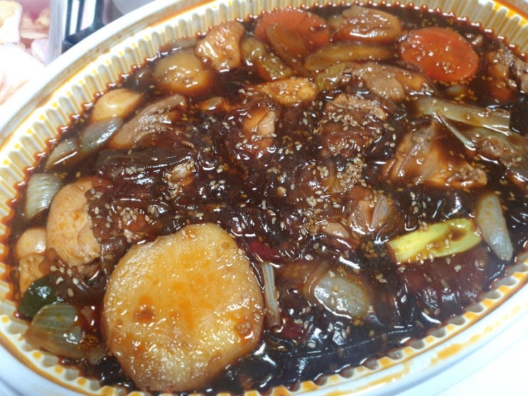  [두마리찜닭한첩] 까만찜닭 보통매운맛!