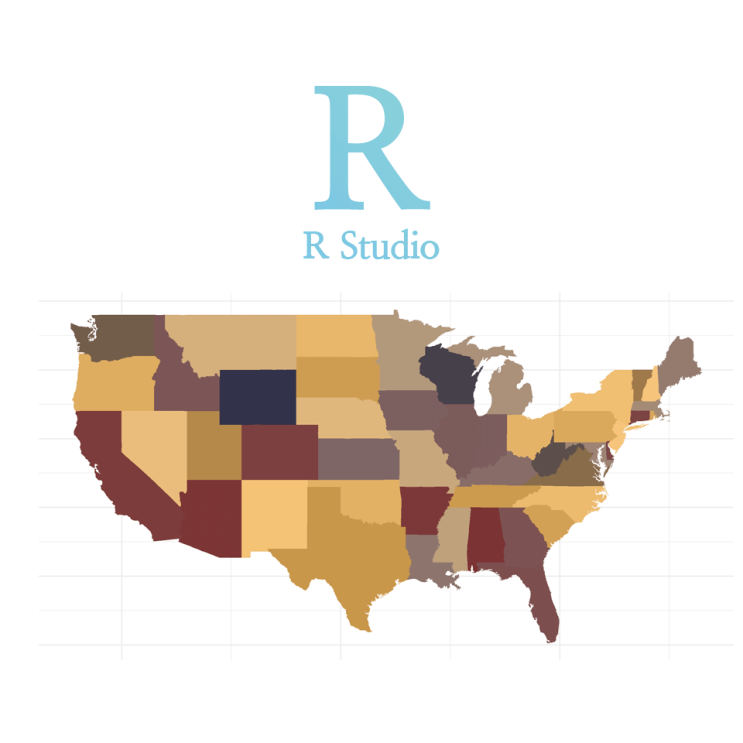 [R] mapproj:: 미국 주 지도 그리기 (ft. ggplot(), geom_polygon(), United States State Boundaries Map)