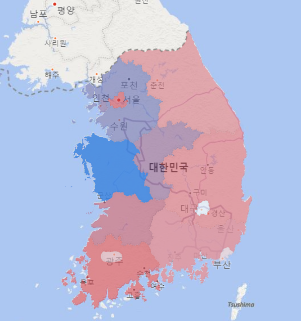  (Power BI) 등치 지역도