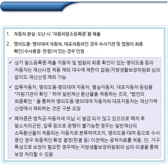 한부모가정 자동차 재산 조사방법