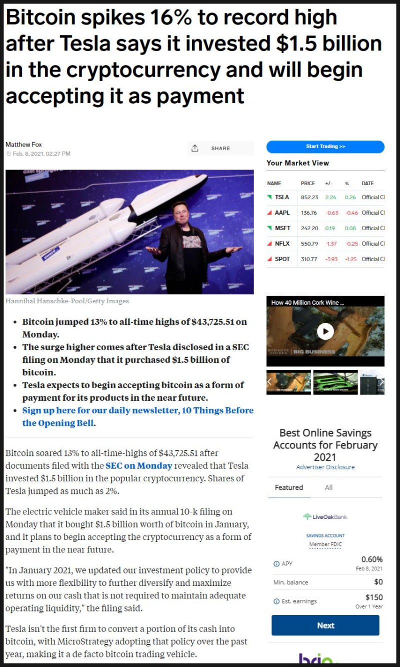 테슬라(Tesla) 비트코인(Bit coin)에 1.5조 투자 소식에 급등. 도지코인(Doge coin)은 어떻게 될까? : 네이버  블로그