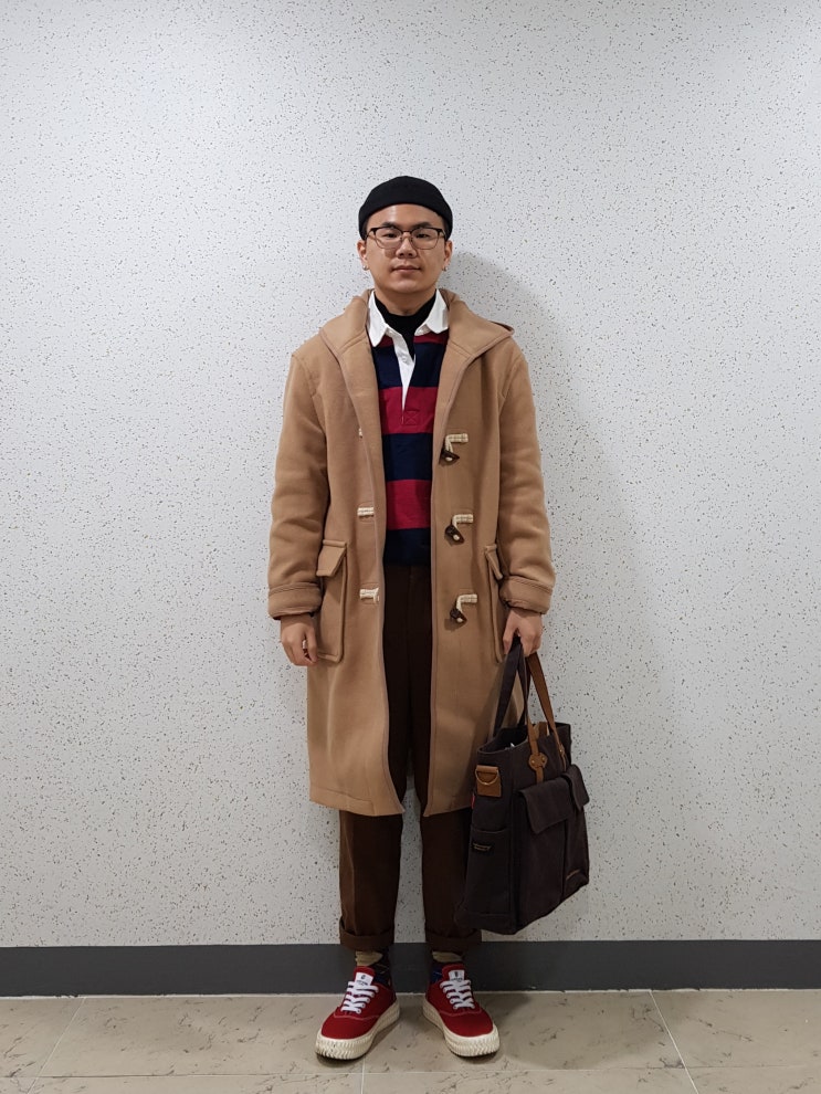 겨울코디 남자데일리룩184 nii더플코트 무신사럭비티 엑셀시오르