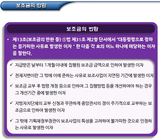 사회적기업 보조금으로 발생한 이자 반납 사회적기업 보조금으로 발생한 이자 반납