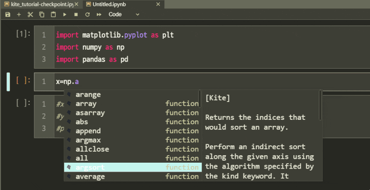  [Python/JupyterLab] Kite : 파이썬 작업환경에 코드 자동완성 기능 적용하기 (Kite Autocomplete Extension for JupyterLab)