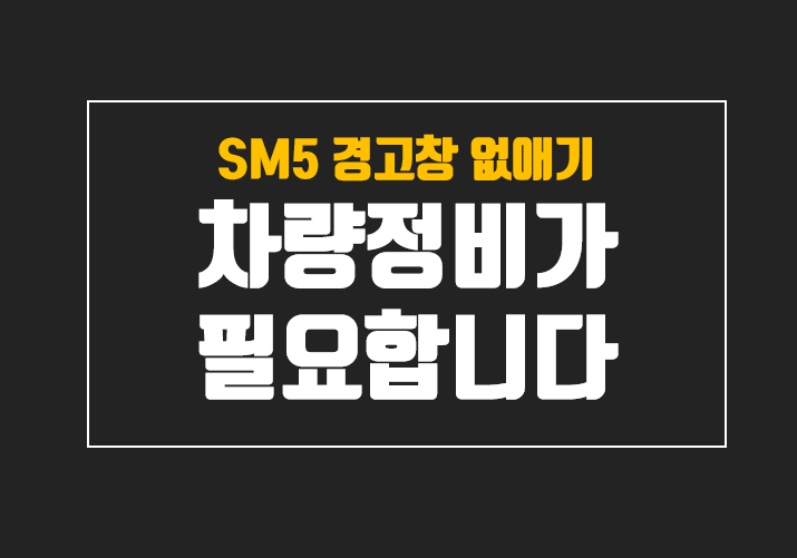  sm5 차량정비가 필요합니다 경고등 셀프로 없애는 방법