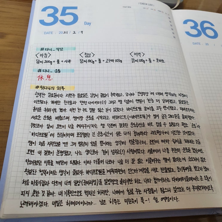  다이어트 식단&운동일기 +Day35 / 여자 바디프로필 준비 / 운동 쉬는 날, 휴식 / 대학생 다이어트 / 주말 일상 / 블로그 리뷰 / 다이어트 식단 추천 / 다이어트 밀프랩