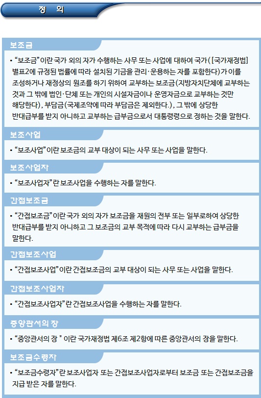 사회적기업 재정지원 일반(보조금 집행 체계 등)