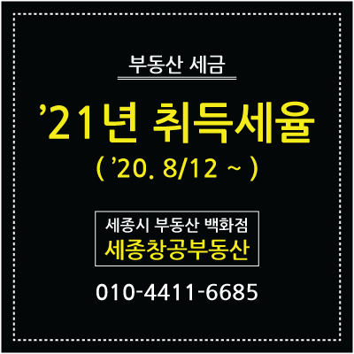  2021년 부동산 취득세율