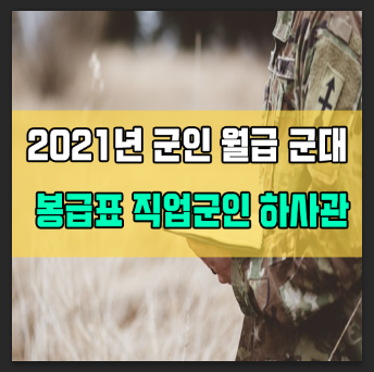  2021년 군인월급 군대 봉급표 직업군인 하사관 부사관 정리