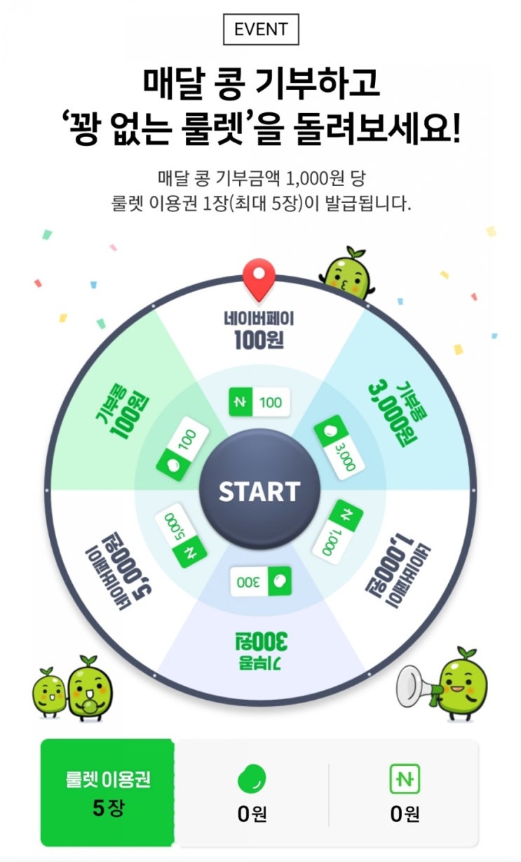  해피빈 룰렛돌리기