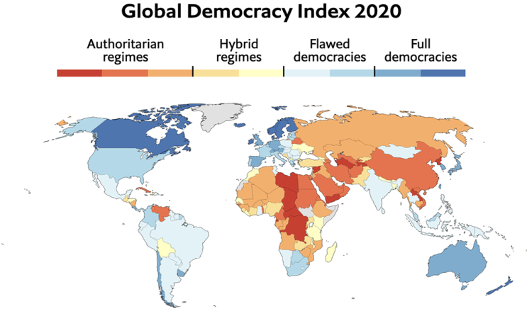 전 세계에서 민주주의가 가장 잘 토착화된 국가는? 한국 23위, 캐나다 5위