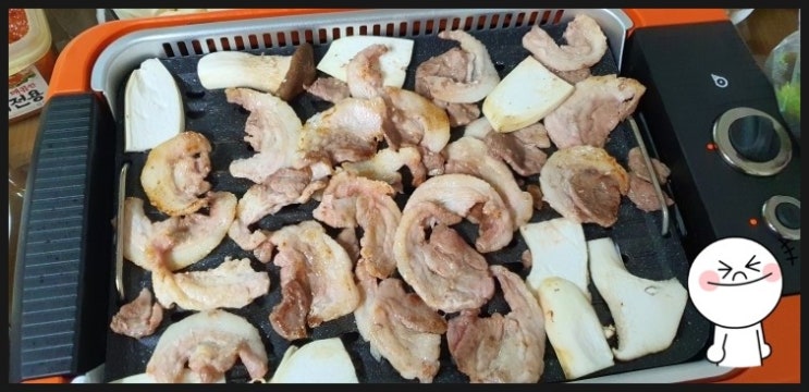 [전기그릴] 삼겹살 집안에서도 연기, 냄새 걱정없이 구워먹어요 ( 안방그릴 )