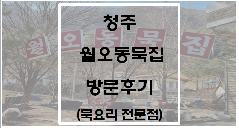  청주 월오동 묵집 방문후기(묵요리 전문점)