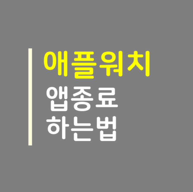  애플워치 앱종료 하는법 간단하게