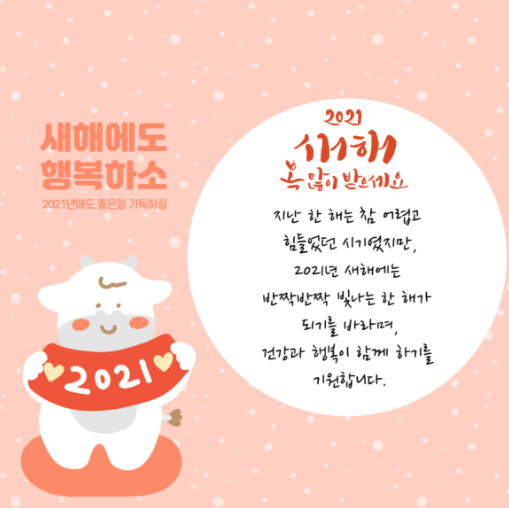  2021년 새해 복 많이 받으세요!