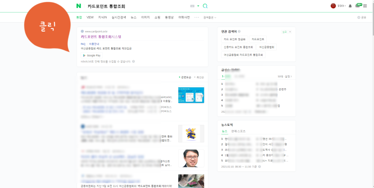  카드포인트 통합조회 서비스(여신금융협회 카드포인트)