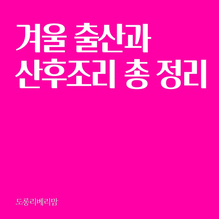  겨울 출산 산후조리 총정리