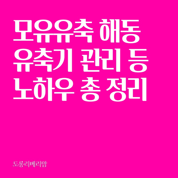  모유 유축 & 모유 해동 & 유축기 관리 노하우 총정리