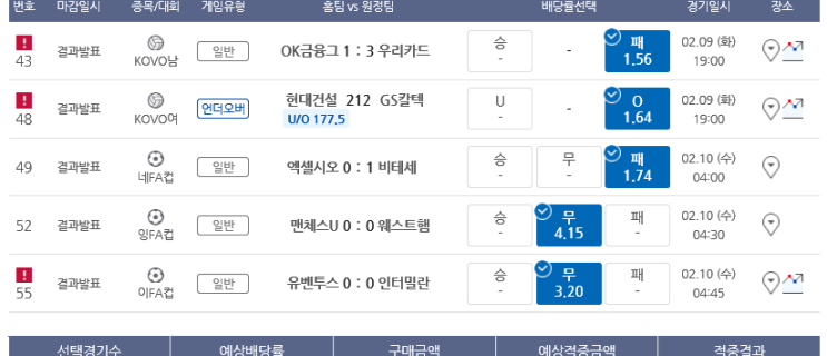프로토 Proto 10일 적중내역 프로토 Proto 10일 적중내역