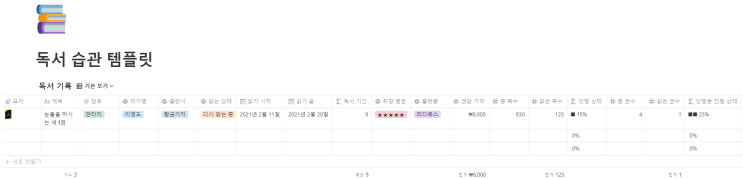 노션 독서 기록 템플릿 공유 1탄