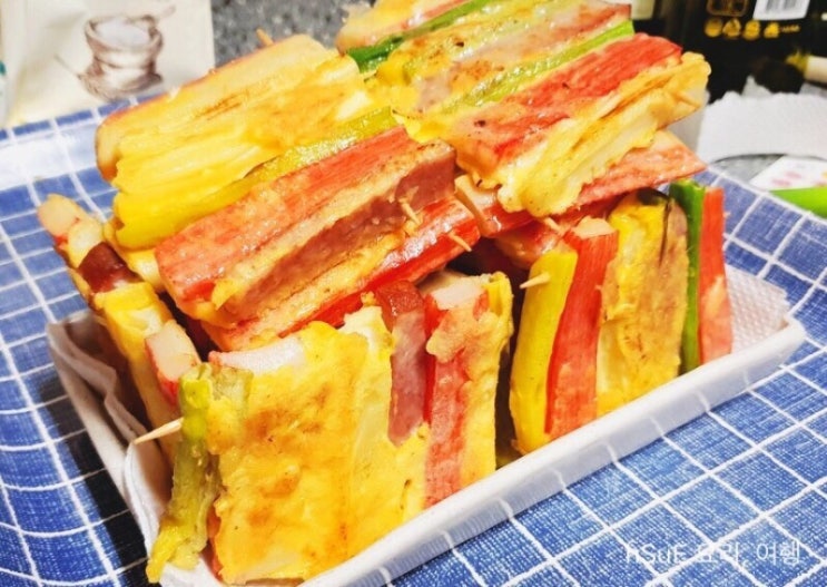  [산적꼬지] 햄꼬지 산적 만드는법 & 에어프라이어 데우기, 남은 전 요리 전찌개
