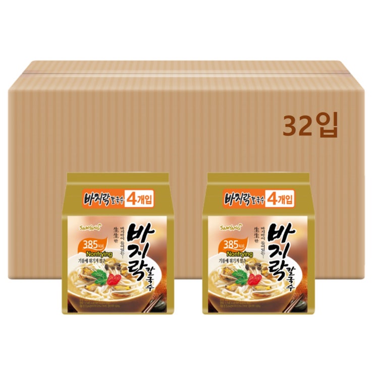 많이 찾는 삼양 바지락칼국수, 111g, 32개(로켓배송) ···