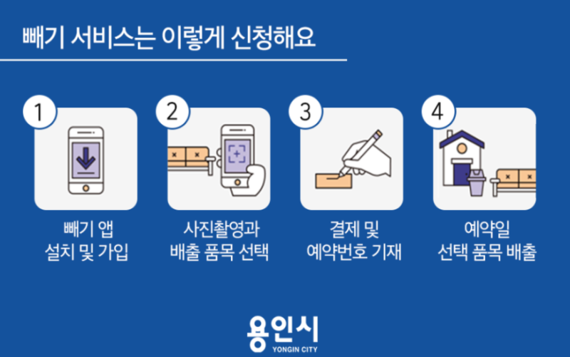 용인시 대형폐기물 빼기 어플로 신청하기