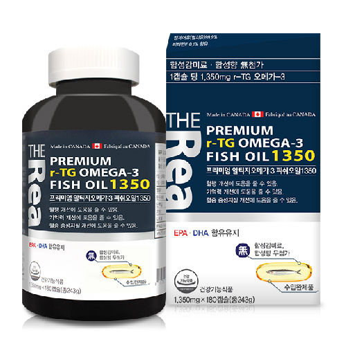 인지도 있는 더리얼 프리미엄 알티지 오메가3 피쉬오일1350, 180정, 1개(로켓배송) 좋아요 인지도 있는 더리얼 프리미엄 알티지 오메가3 피쉬오일1350, 180정, 1개(로켓배송) 좋아요