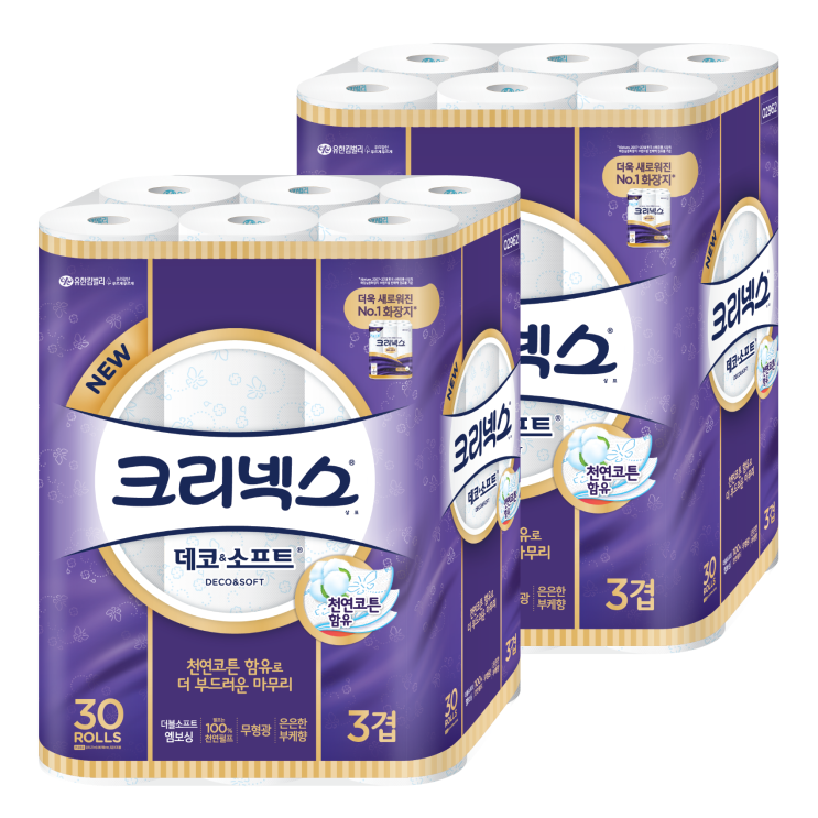 잘팔리는 크리넥스 3겹 데코 & 소프트 화장지 27m, 30롤, 2개(로켓배송) 좋아요 잘팔리는 크리넥스 3겹 데코 & 소프트 화장지 27m, 30롤, 2개(로켓배송) 좋아요