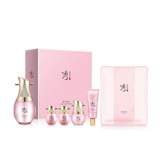 구매평 좋은 수려한 천삼 설윤 에센스 40ml + 5ml + 수액 15ml + 유액 15ml + 크림 20ml + 마스크 세트, 1세트(로켓배송) ···