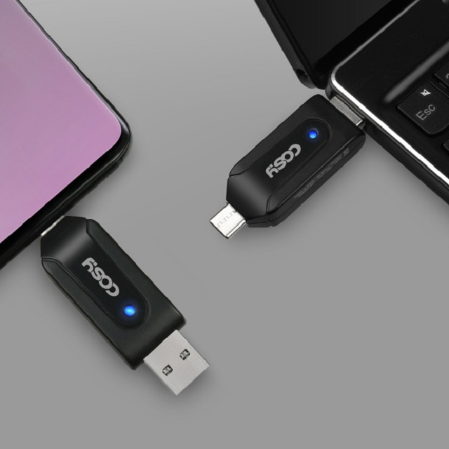 리뷰가 좋은 코시 타입C USB3.0 OTG 멀티 카드리더기 SD카드 MiCROSD카드 스마트폰 네비게이션 블랙박스 메모리 PC, 블랙, CR3440C ···