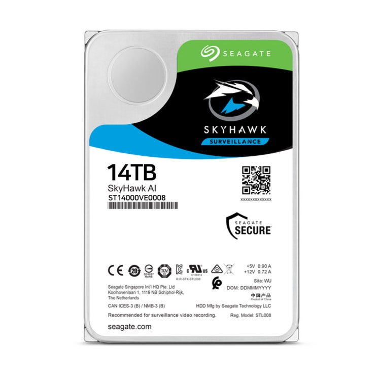 최근 많이 팔린 씨게이트 CCTV용 스카이호크 AI 3.5 HDD, ST14000VE0008, 14TB(로켓배송) 추천해요