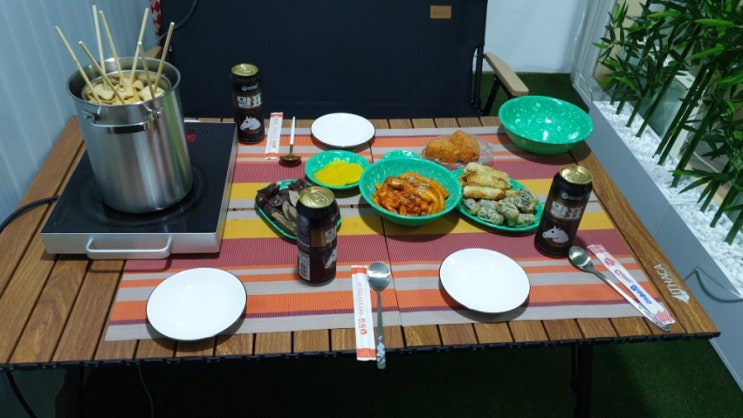  설 전날 3남매 모임(홈캠핑장 레트로 분식)