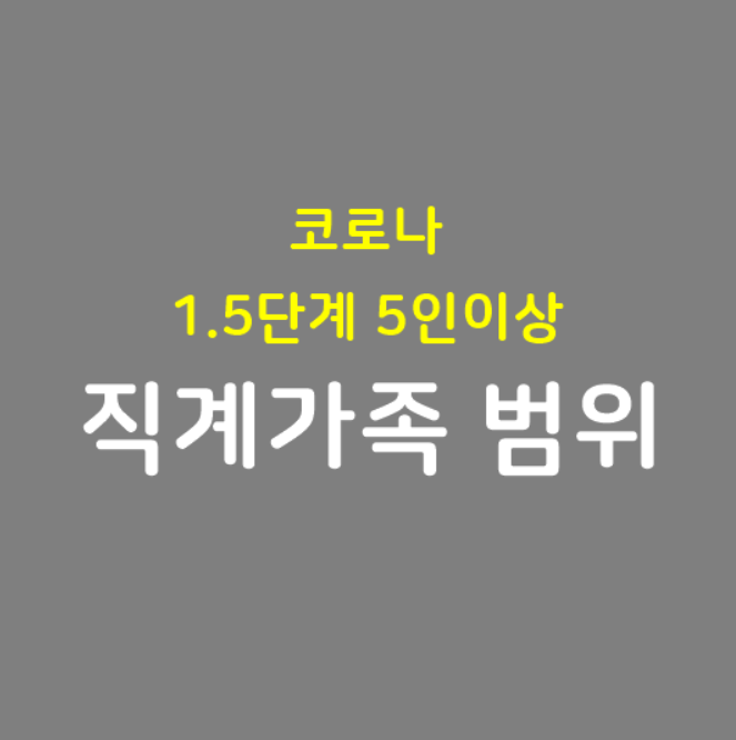  코로나 1.5단계 5인이상 집합금지 직계가족 범위