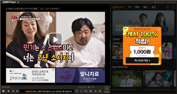  무료 동영상 플레이어, 곰플레이어(GOM Player) 다운로드